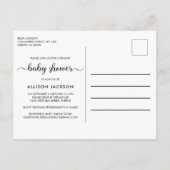 Invitation Carte Postale Conduite Par Citrouille Rose Aquarelle Bébé Fille  (Dos)