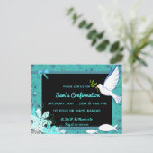 Invitation Carte Postale Confirmation de la colombe et du poisson modifiabl (Debout devant)