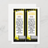 Invitation Carte Postale Construction de 2 Marques de livres (Devant / Derrière)