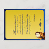 Invitation Carte Postale Convite de Aniversário Infantil da Bela e a Fera (Dos)