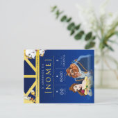 Invitation Carte Postale Convite de Aniversário Infantil da Bela e a Fera (Debout devant)