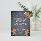 Invitation Carte Postale Cookie Exchange Party Charcoal Holiday (Debout devant)