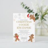 Invitation Carte Postale Cookie Exchange Party White Holiday (Debout devant)