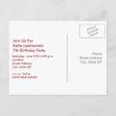 Invitation Carte Postale Cookies à chips de chocolat + Soirée d'anniversair (Dos)