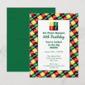 Invitation Carte Postale Coq Portugais de Barcelos Fête d'Anniversaire (Devant / Derrière)