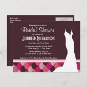 Invitation Carte Postale Coques roses mignons (Devant / Derrière)