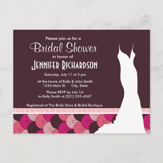 Invitation Carte Postale Coques roses mignons (Devant)