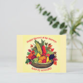 Invitation Carte Postale Corne d'abondance de récolte heureuse (Debout devant)