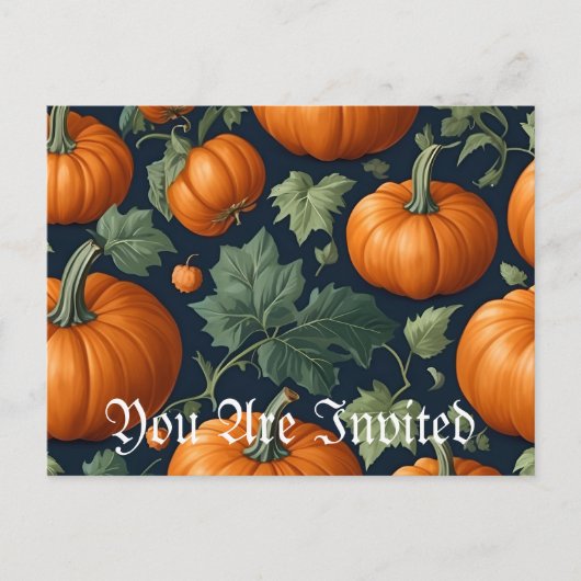 Invitation Carte Postale Correctif Citrouille feuillet (Devant)