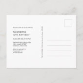 Invitation Carte Postale Couleur d'eau de la fête des feux d'artifice (Dos)