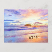 Invitation Carte Postale Couleur d'eau de plage Sunrise RSVP (Devant)