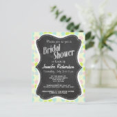 Invitation Carte Postale Couleurs pastel, Pointe Polka ; tableau Vintage (Debout devant)