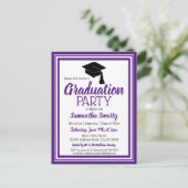 Invitation Carte Postale Couleurs violettes et blanches de l'école Grad Par (Debout devant)