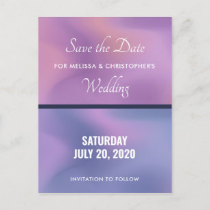 Invitation Carte Postale Couleurs vives violettes et roses modernes Enregis