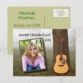 Invitation Carte Postale Country Guitare Open house (Devant / Derrière)