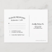 Invitation Carte Postale Country Rustic Chalkboard Wood Wedding RSVP (Dos)