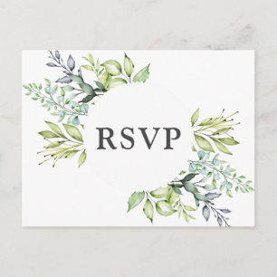 Invitation Carte Postale Country Rustic Foliage Mariage RSVP