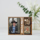 Invitation Carte Postale Country Wood Open House (Debout devant)