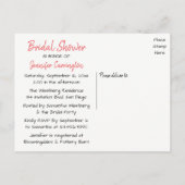 Invitation Carte Postale Coupe de Fête des mariées rose et noire de Tea Par (Dos)