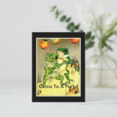 Invitation Carte Postale Couple De Grenouille, Venez À Une Fête ! (Debout devant)