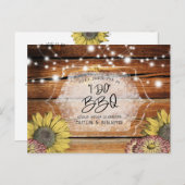 Invitation Carte Postale Couples de tournesol rustiques Je fais Fête des ma (Devant / Derrière)