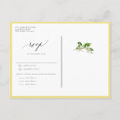 Invitation Carte Postale Couronne botanique de citron avec Mariage de verdu (Dos)