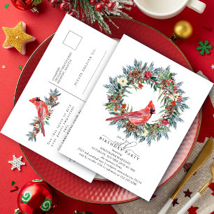 Invitation Carte Postale Couronne de cardinal rouge pour fête de 100e anniv