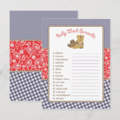 Invitation Carte Postale Cowboy Baby shower Mot Jeu (Devant / Derrière)