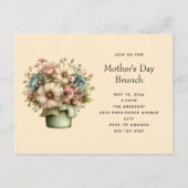 Invitation Carte Postale Cozy Flowers in a Planter Pot Cute Mother's Day (Devant)