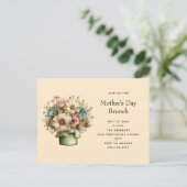 Invitation Carte Postale Cozy Flowers in a Planter Pot Cute Mother's Day (Debout devant)
