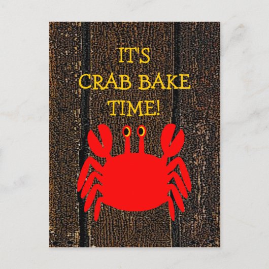 Invitation Carte Postale Crab Bake ! (Devant)