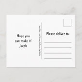 Invitation Carte Postale Crâne gothique Turquoise Noir Anniversaire RIP à s (Dos)