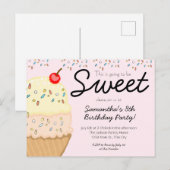 Invitation Carte Postale Crème glacée ça va être doux fête d'anniversaire (Devant / Derrière)