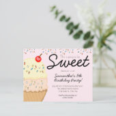 Invitation Carte Postale Crème glacée ça va être doux fête d'anniversaire (Debout devant)