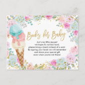Invitation Carte Postale Crème glacée Pastel Fleurs Livres pour bébé (Devant)