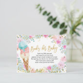 Invitation Carte Postale Crème glacée Pastel Fleurs Livres pour bébé (Debout devant)