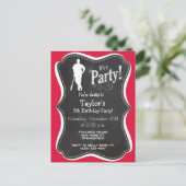 Invitation Carte Postale Crimson Red Baseball (Debout devant)