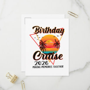 Invitation Carte Postale Croisière d'anniversaire 2026 Créer des souvenirs