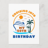 Invitation Carte Postale Croisière en mon bateau de 50e anniversaire (Devant)