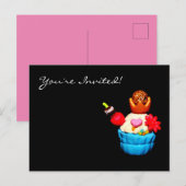 Invitation Carte Postale Cupcake (Devant / Derrière)