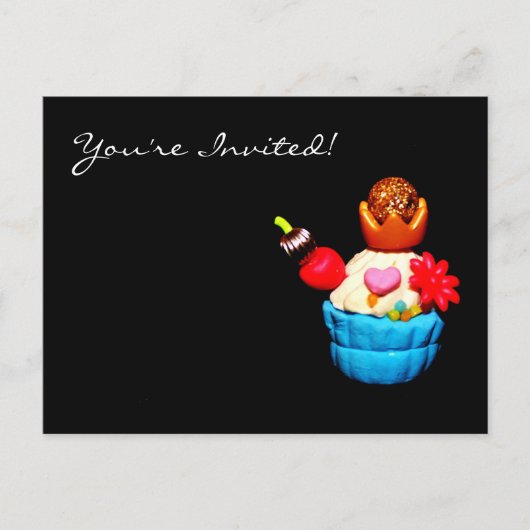 Invitation Carte Postale Cupcake (Devant)