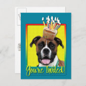 Invitation Carte Postale Cupcake d'invitation - Boxer - Vindy (Devant / Derrière)