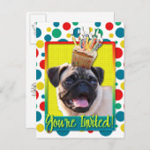 Invitation Carte Postale Cupcake d'invitation - Carlin (Devant / Derrière)