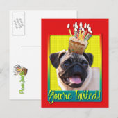 Invitation Carte Postale Cupcake d'invitation - Carlin (Devant / Derrière)