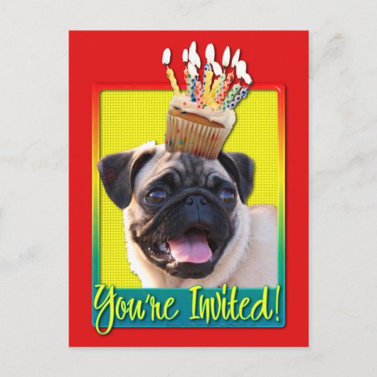 Invitation Carte Postale Cupcake d'invitation - Carlin (Devant)
