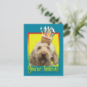 Invitation Carte Postale Cupcake d'invitation - GoldenDoodle (Debout devant)