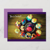 Invitation Carte Postale Cupcakes (Devant / Derrière)