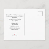 Invitation Carte Postale Custom Blue Law School Graduation Photo Party (Dos)