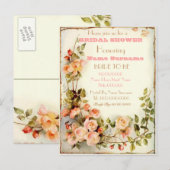 Invitation Carte Postale cut floral bridal (Devant / Derrière)