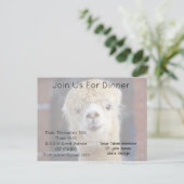 Invitation Carte Postale Cute Alpaca face (Debout devant)